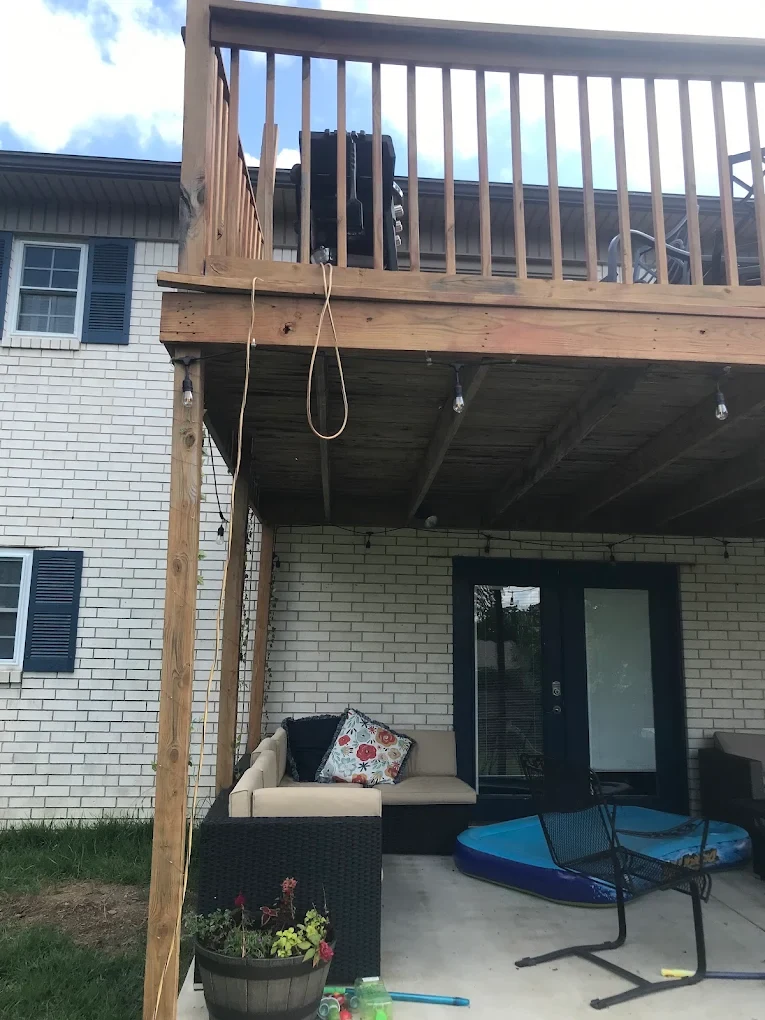 Raised deck and support posts