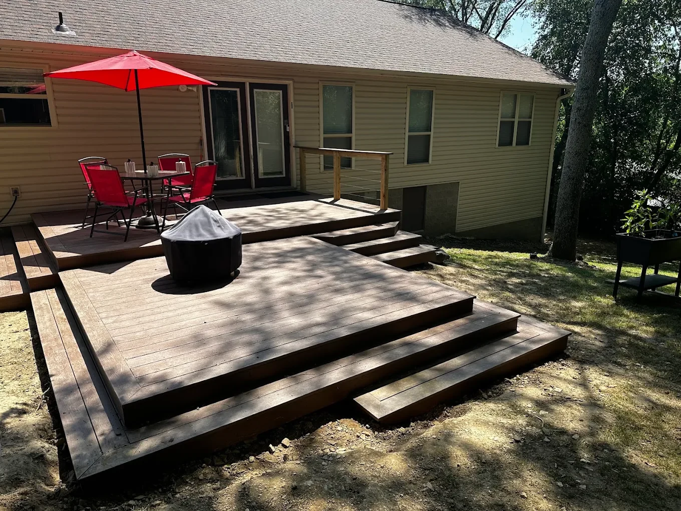 Stepped deck and outdoor seating completed by Skeya