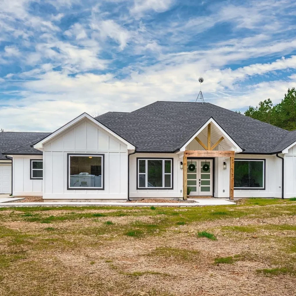 Home exterior and covered entrance